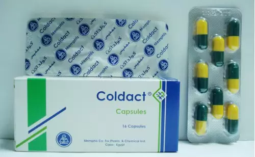 كبسولات كولداكت لعلاج أعراض البرد ومضاد للاحتقان Coldact