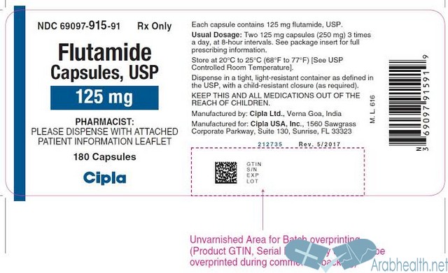 نشرة اقراص فلوتاميد لعلاج علاج تضخم البروستاتا FLUTAMIDE