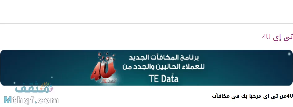 خدمة تي إي فور يو te 4u